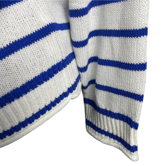 Loft Womens Striped White and Blue Sweater With Red Sailboat Size M - New - Picture 6 of 10